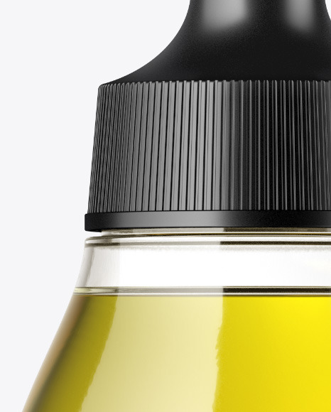 Clear Glass Cosmetic Bottle w/ Oil Mockup Clear Glass Cosmetic Bottle w/ Oil Mockup