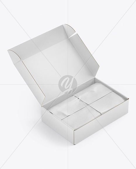 Opened Box Mockup In Box Mockups On Yellow Images Object Mockups