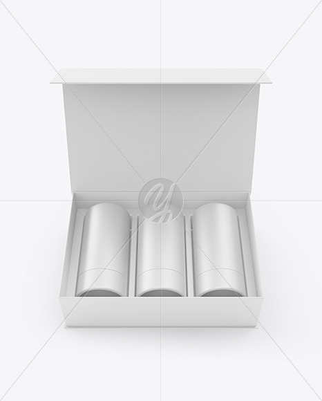 Three Tubes In A Box Mockup In Packaging Mockups On Yellow Images Object Mockups