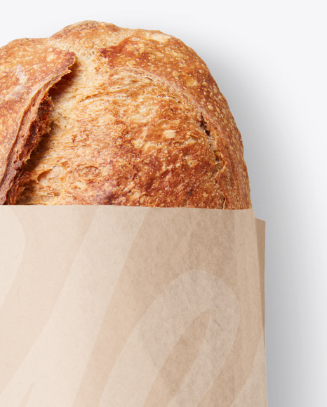 Kraft Package with Bread Mockup PSD #2