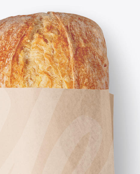 Kraft Package with Bread Mockup PSD #2