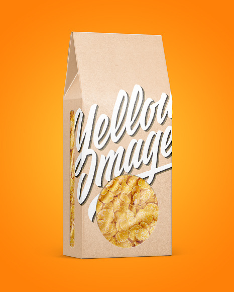 Kraft Paper Box With Corn Flakes Mockup PSD #5