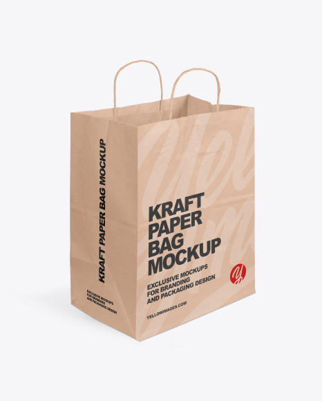 Kraft Paper Shopping Bag with Receipt Mockup - Free Download