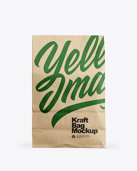 Download Kraft Food Bag Mockup In Bag Sack Mockups On Yellow Images Object Mockups