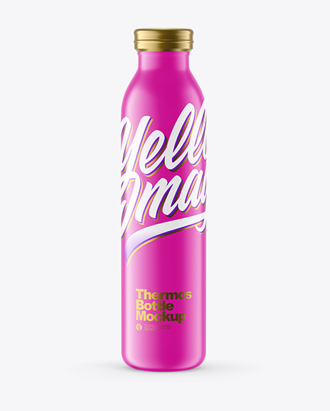 Download Matte Thermo Bottle Mockup in Bottle Mockups on Yellow Images Object Mockups