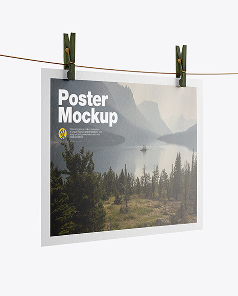 Textured Poster A4 w  Pins Mockup Half Side View PSD #2