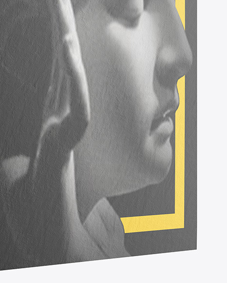 Textured Poster A4 w  Pins Mockup Half Side View PSD #5