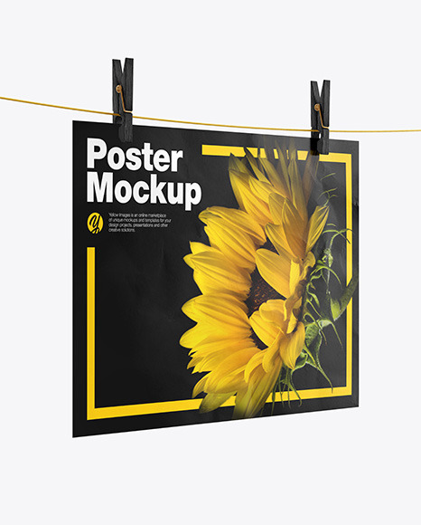 Crumpled Poster A4 Mockup   Half Side View PSD #2