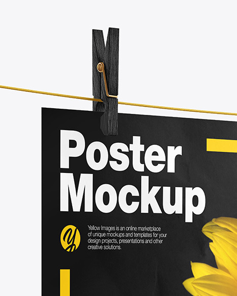 Crumpled Poster A4 Mockup   Half Side View PSD #4