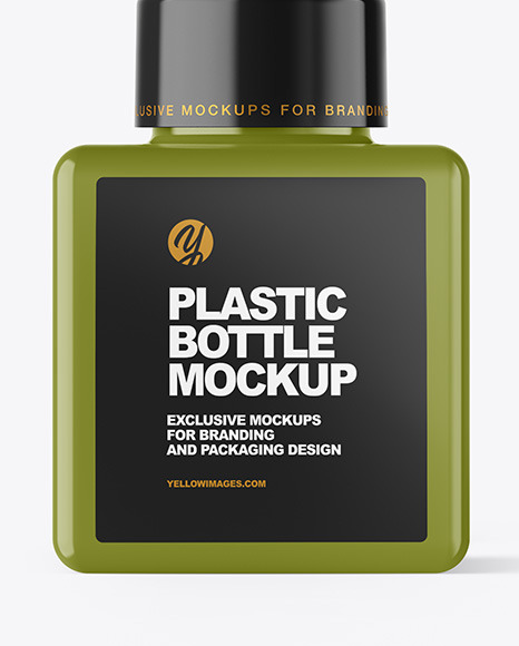 Glossy Plastic Bottle with Pump Mockup Glossy Plastic Bottle with Pump Mockup