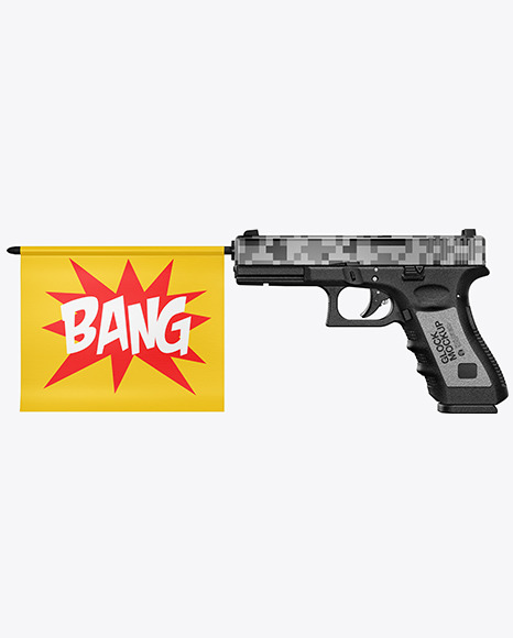 Glock with Flag Mockup