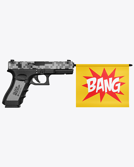 Glock with Flag Mockup