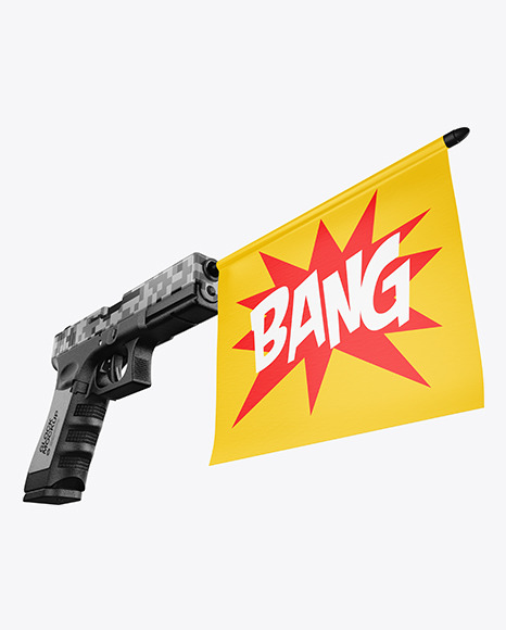 Glock with Flag Mockup