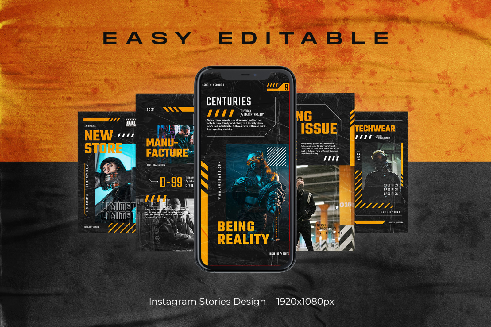 Download Techwear Instagram Template In Social Media Templates On Yellow Images Creative Store