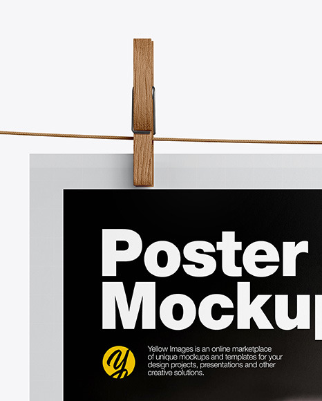 Matte Poster A4 w  Pins Mockup PSD #1