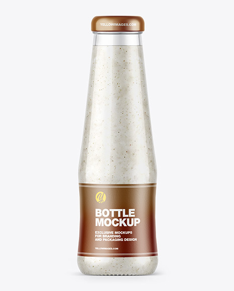 Sour Cream Sauce w/ Mushrooms Bottle Mockup Sour Cream Sauce w/ Mushrooms Bottle Mockup
