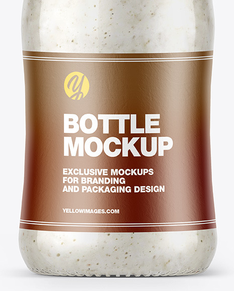 Sour Cream Sauce w/ Mushrooms Bottle Mockup Sour Cream Sauce w/ Mushrooms Bottle Mockup