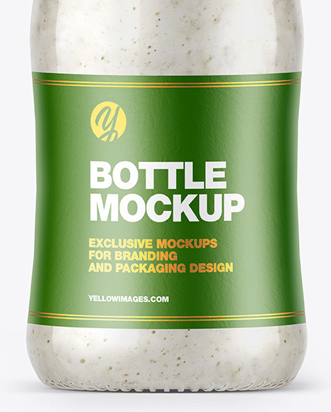 Sour Cream Sauce w/ Mushrooms Bottle Mockup Sour Cream Sauce w/ Mushrooms Bottle Mockup