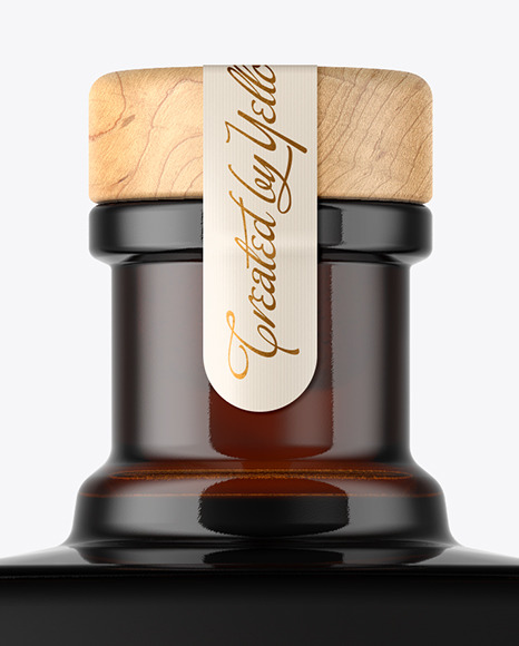 Square Dark Glass Bottle Mockup Square Dark Glass Bottle Mockup