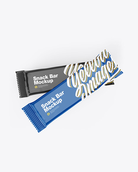 Two Glossy Snack Bars Mockup