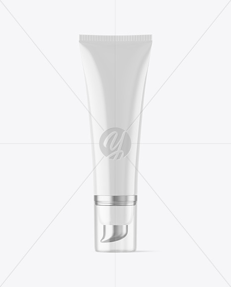 Download Glossy Cosmetic Tube With Pump Mockup Free Mockups