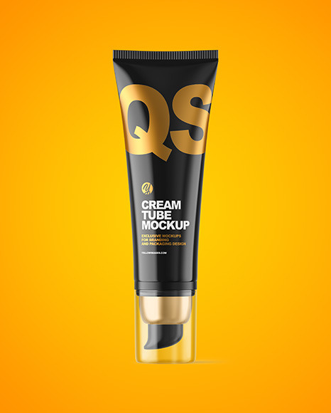 Glossy Cosmetic Tube With Pump Mockup Glossy Cosmetic Tube With Pump Mockup