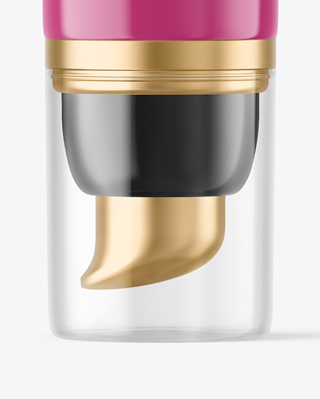 Glossy Cosmetic Tube With Pump Mockup Glossy Cosmetic Tube With Pump Mockup