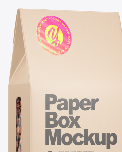 Paper Box With Coffee Beans Mockup Paper Box With Coffee Beans Mockup