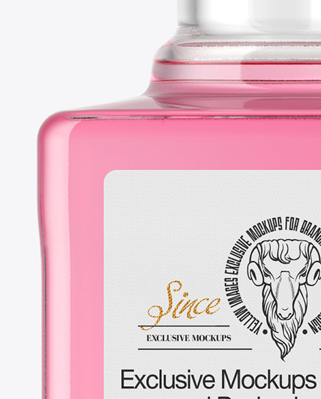 Square Gin Bottle Mockup Square Gin Bottle Mockup