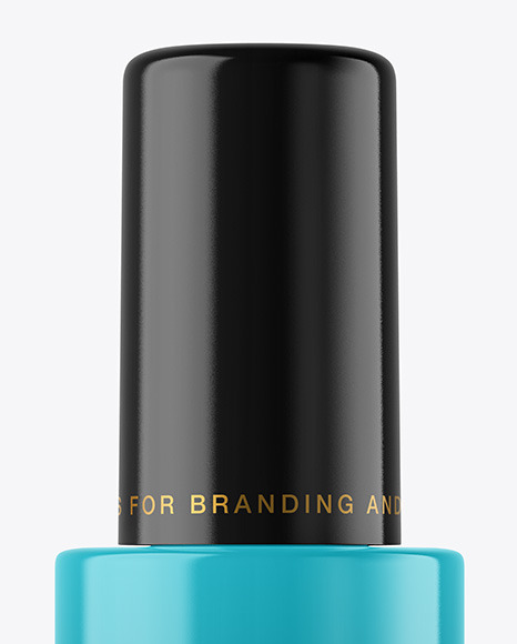 Glossy Cosmetic Bottle with Pump Mockup Glossy Cosmetic Bottle with Pump Mockup