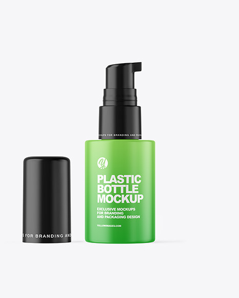 Matte Cosmetic Bottle with Pump Mockup Matte Cosmetic Bottle with Pump Mockup