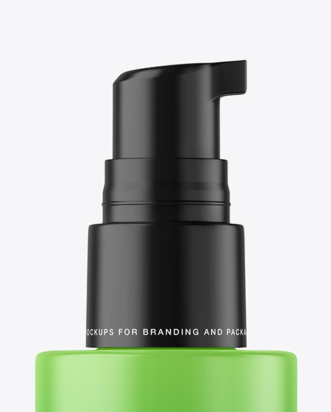 Matte Cosmetic Bottle with Pump Mockup Matte Cosmetic Bottle with Pump Mockup