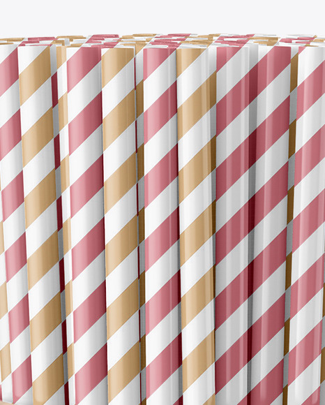 Kraft Tube with Straws Mockup Kraft Tube with Straws Mockup