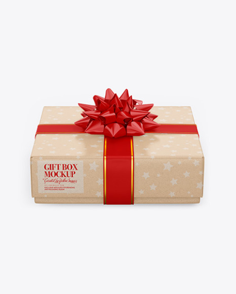 Download Kraft Gift Box Mockup In Box Mockups On Yellow Images Object Mockups