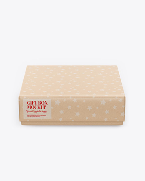 Download Kraft Gift Box Mockup In Box Mockups On Yellow Images Object Mockups