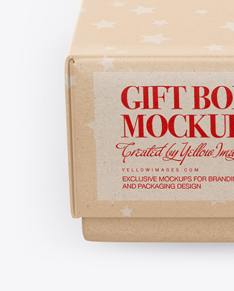 Download Kraft Gift Box Mockup In Box Mockups On Yellow Images Object Mockups