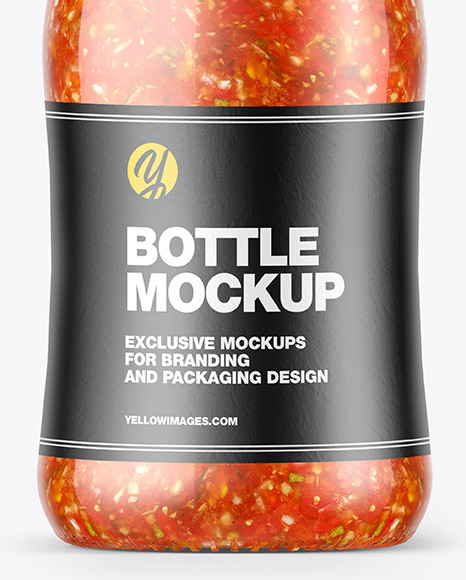 Hot Tomato Sauce Bottle Mockup Hot Tomato Sauce Bottle Mockup
