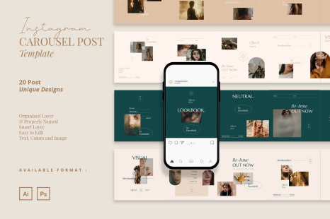 Neat and Beauty Instagram Carousel Post Template