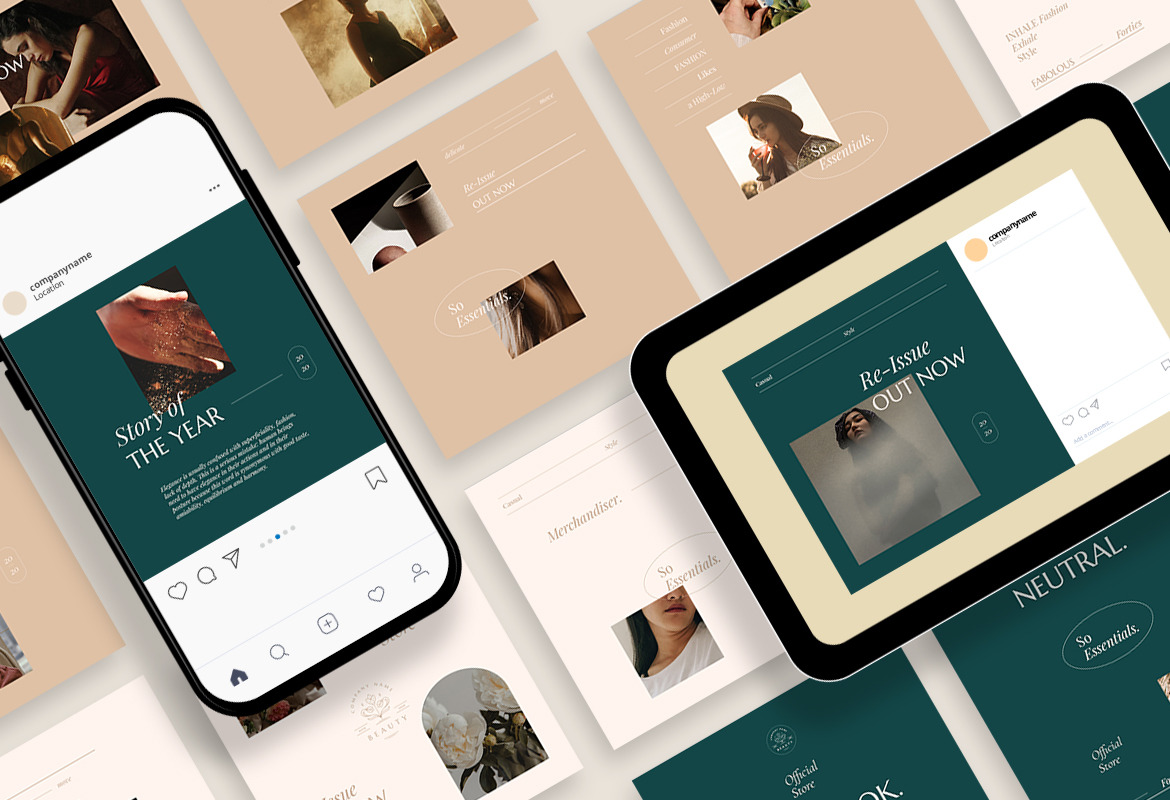 Download Neat And Beauty Instagram Carousel Post Template In Social Media Templates On Yellow Images Creative Store