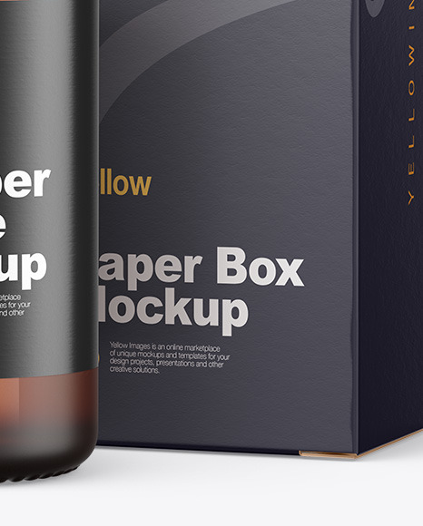 Frosted Amber Glass Dropper Bottle w  Paper Box Mockup PSD #7