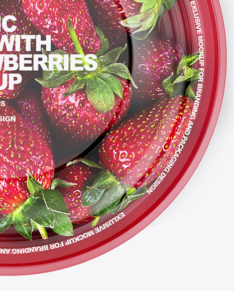 Plastic Bowl with Strawberries Mockup PSD #5