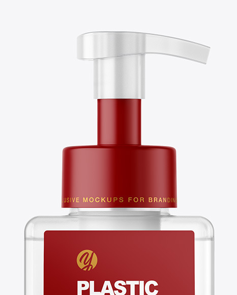 Clear Bottle with Pump Mockup PSD #2