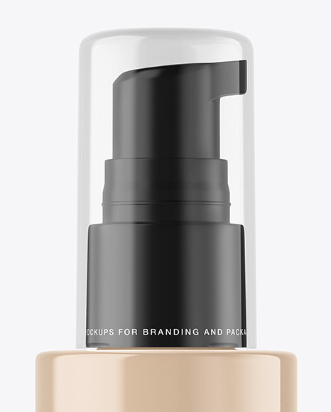 Clear Cosmetic Bottle with Pump Mockup Clear Cosmetic Bottle with Pump Mockup