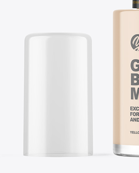 Clear Cosmetic Bottle with Pump Mockup Clear Cosmetic Bottle with Pump Mockup