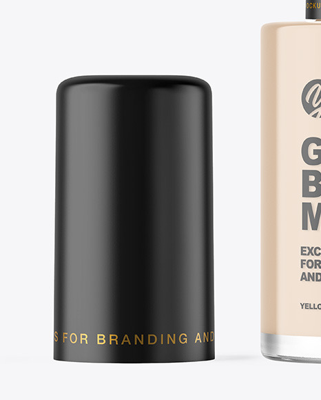 Clear Cosmetic Bottle with Pump Mockup Clear Cosmetic Bottle with Pump Mockup