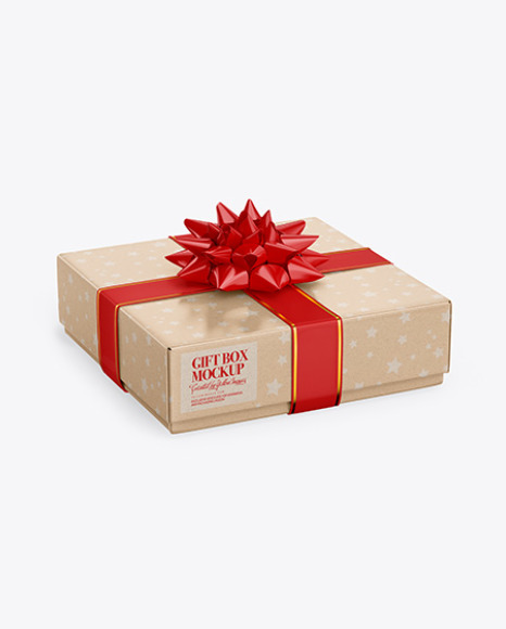 Download Kraft Gift Box Mockup In Box Mockups On Yellow Images Object Mockups