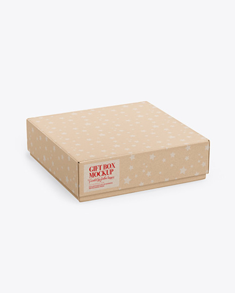 Kraft Gift Box Mockup PSD #7
