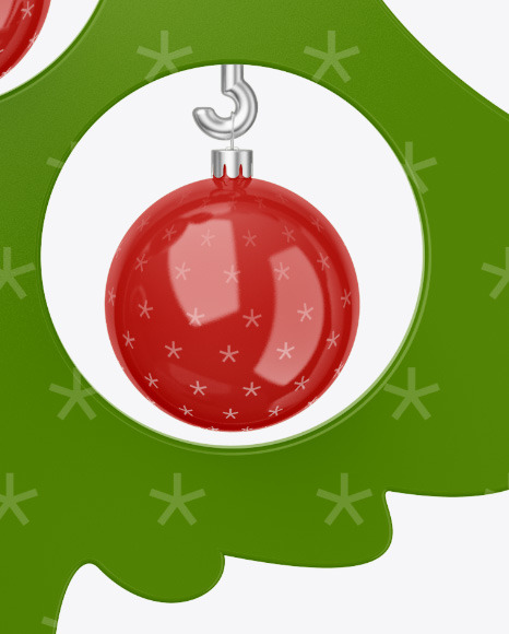 Glossy Christmas Tree Toy w/ Balls Mockup