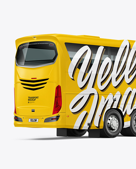 Bus Mockup   Back Half Side View PSD #2