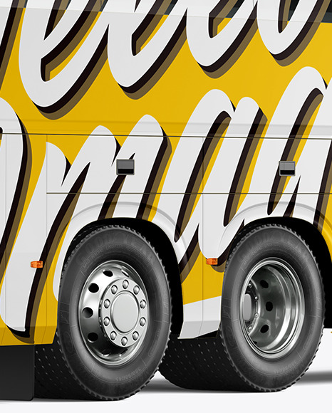 Bus Mockup   Back Half Side View PSD #6